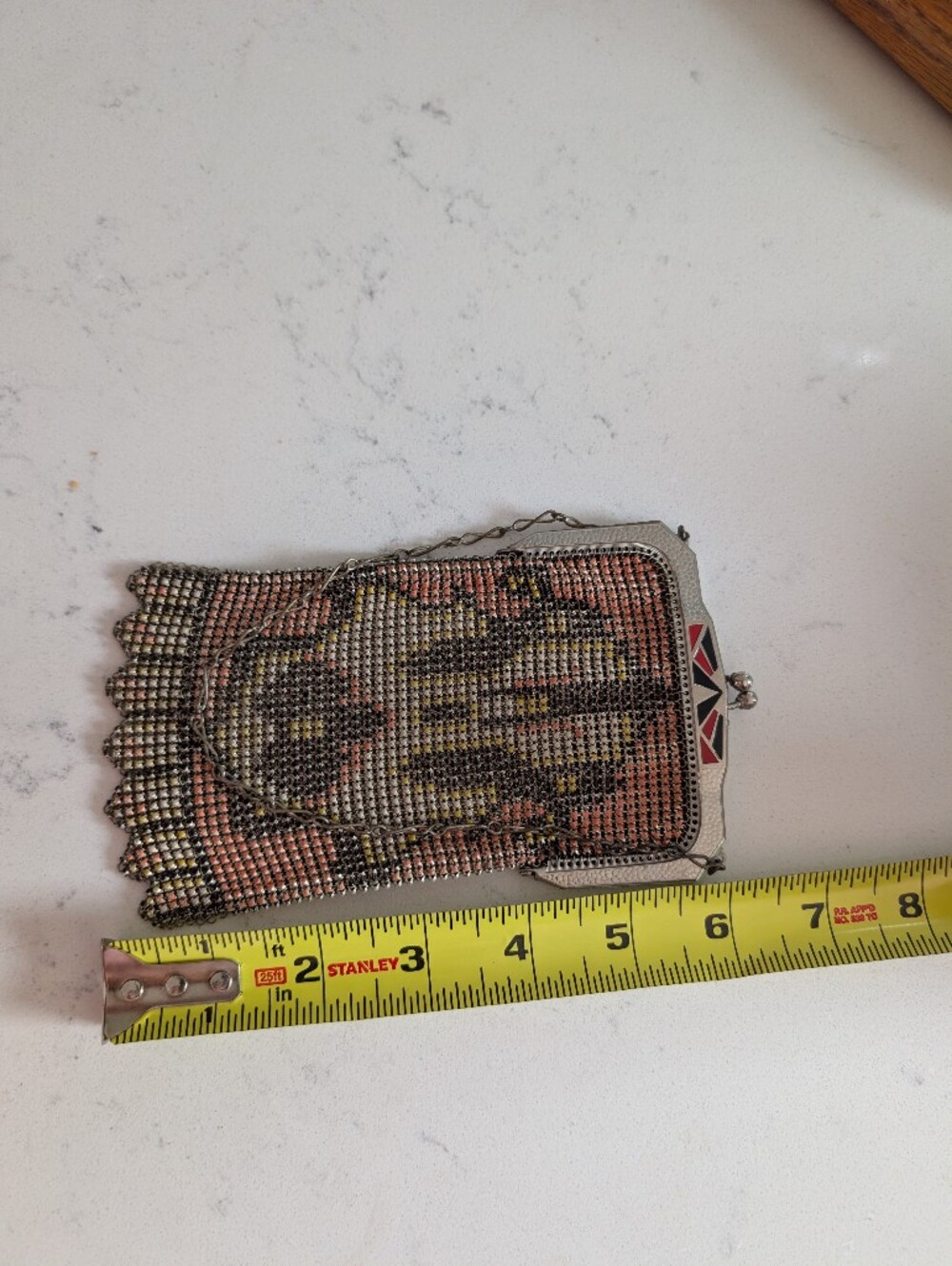 Antique Whiting & Davis 1920s Art Deco Mesh Flapper Purse With Kisslock - Picture 6 of 6